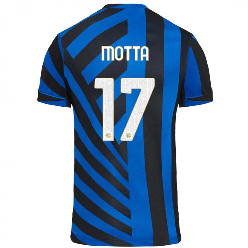Danxen Barn Matteo Motta #17 Blå Svart Hjemmetrøye Drakt Trøye 2024/25 Skjorter T-Skjorte