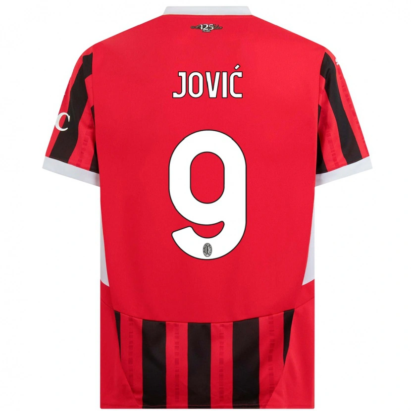 Danxen Barn Luka Jović #9 Rød Svart Hjemmetrøye Drakt Trøye 2024/25 Skjorter T-Skjorte