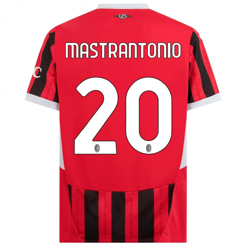 Danxen Barn Davide Mastrantonio #20 Rød Svart Hjemmetrøye Drakt Trøye 2024/25 Skjorter T-Skjorte
