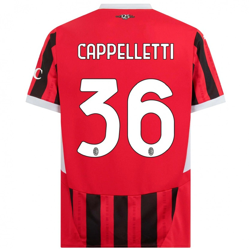 Danxen Barn Mattia Cappelletti #36 Rød Svart Hjemmetrøye Drakt Trøye 2024/25 Skjorter T-Skjorte