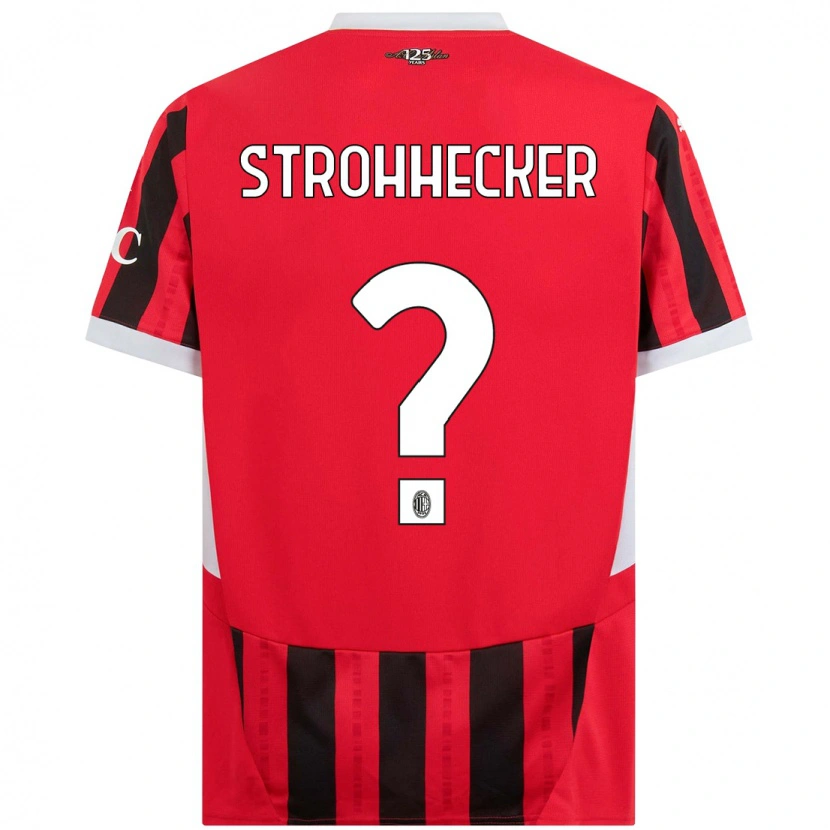Danxen Barn Riccardo Strohhecker #0 Rød Svart Hjemmetrøye Drakt Trøye 2024/25 Skjorter T-Skjorte