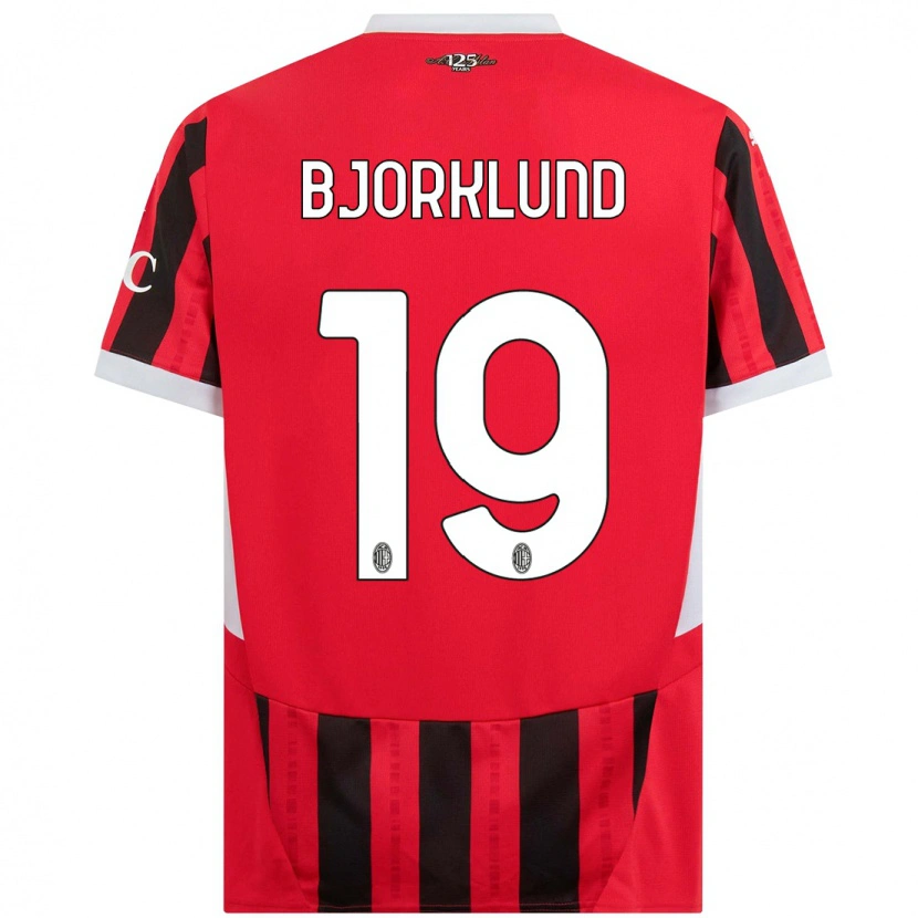 Danxen Barn Lukas Bjorklund #19 Rød Svart Hjemmetrøye Drakt Trøye 2024/25 Skjorter T-Skjorte