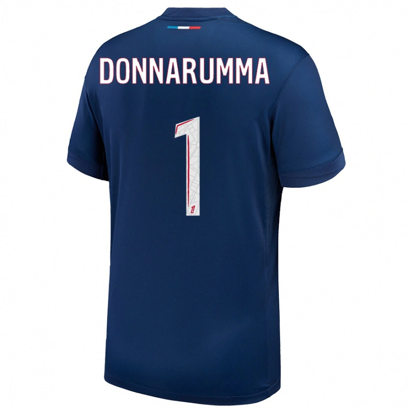 Danxen Barn Gianluigi Donnarumma #1 Marineblå Hvit Hjemmetrøye Drakt Trøye 2024/25 Skjorter T-Skjorte