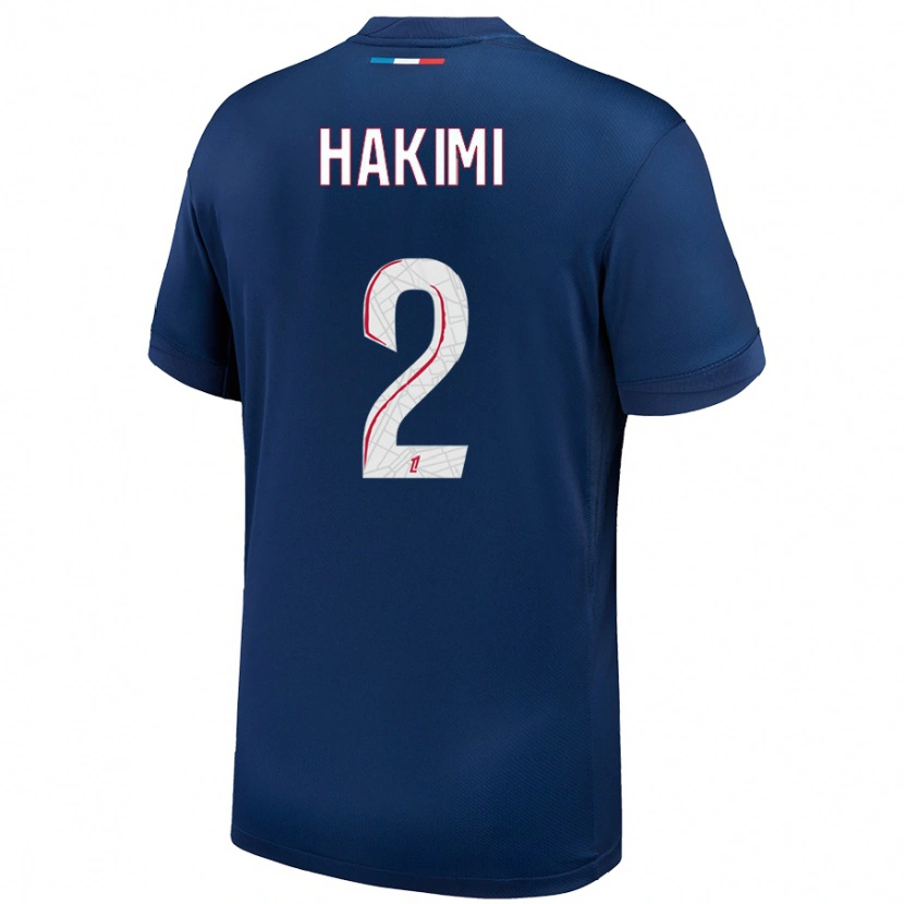 Danxen Barn Achraf Hakimi #2 Marineblå Hvit Hjemmetrøye Drakt Trøye 2024/25 Skjorter T-Skjorte