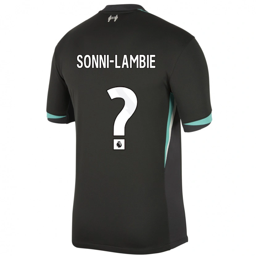 Danxen Barn Joshua Sonni-Lambie #0 Svart Antrasitt Hvit Bortetrøye Drakt Trøye 2024/25 Skjorter T-Skjorte