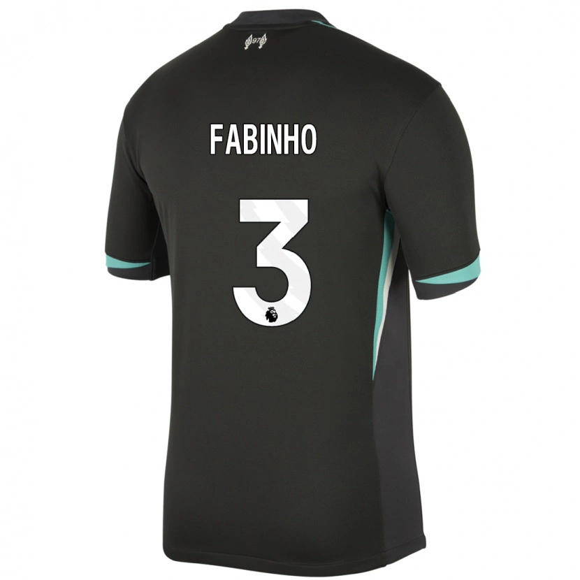 Danxen Barn Fabinho #3 Svart Antrasitt Hvit Bortetrøye Drakt Trøye 2024/25 Skjorter T-Skjorte