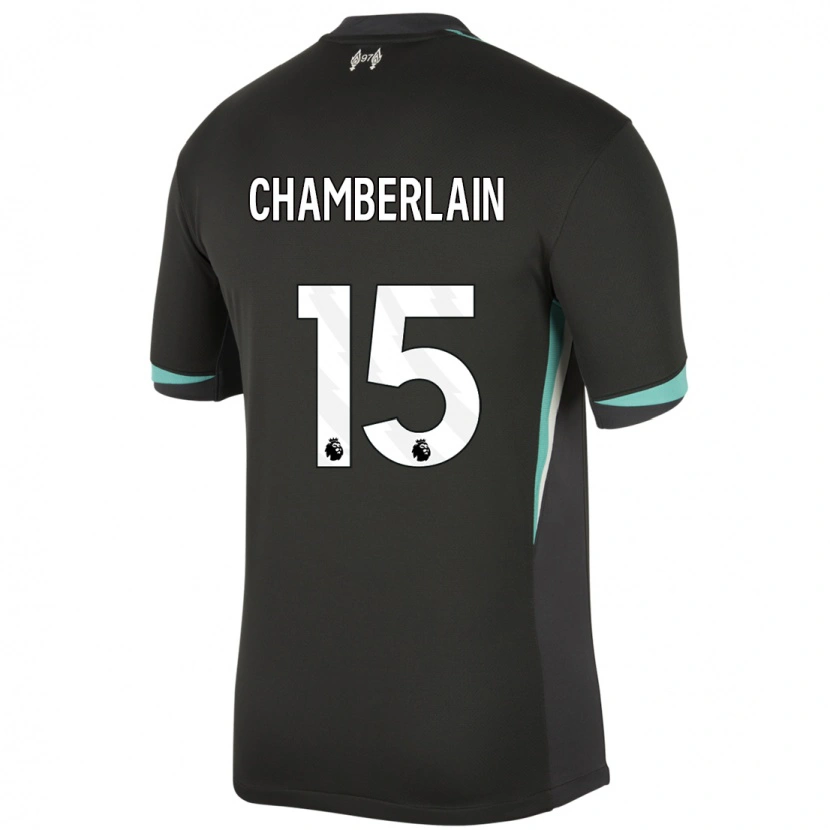 Danxen Barn Alex Oxlade Chamberlain #15 Svart Antrasitt Hvit Bortetrøye Drakt Trøye 2024/25 Skjorter T-Skjorte