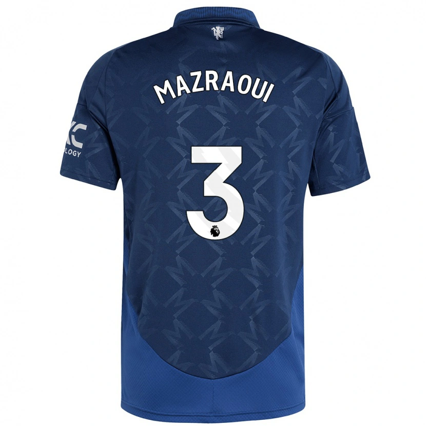 Danxen Barn Noussair Mazraoui #3 Indigo Bortetrøye Drakt Trøye 2024/25 Skjorter T-Skjorte