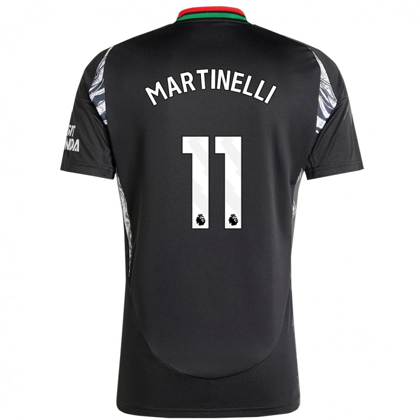 Danxen Barn Gabriel Martinelli #11 Svart Bortetrøye Drakt Trøye 2024/25 Skjorter T-Skjorte
