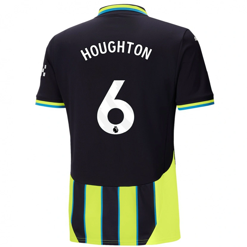 Danxen Barn Steph Houghton #6 Blå Gul Bortetrøye Drakt Trøye 2024/25 Skjorter T-Skjorte