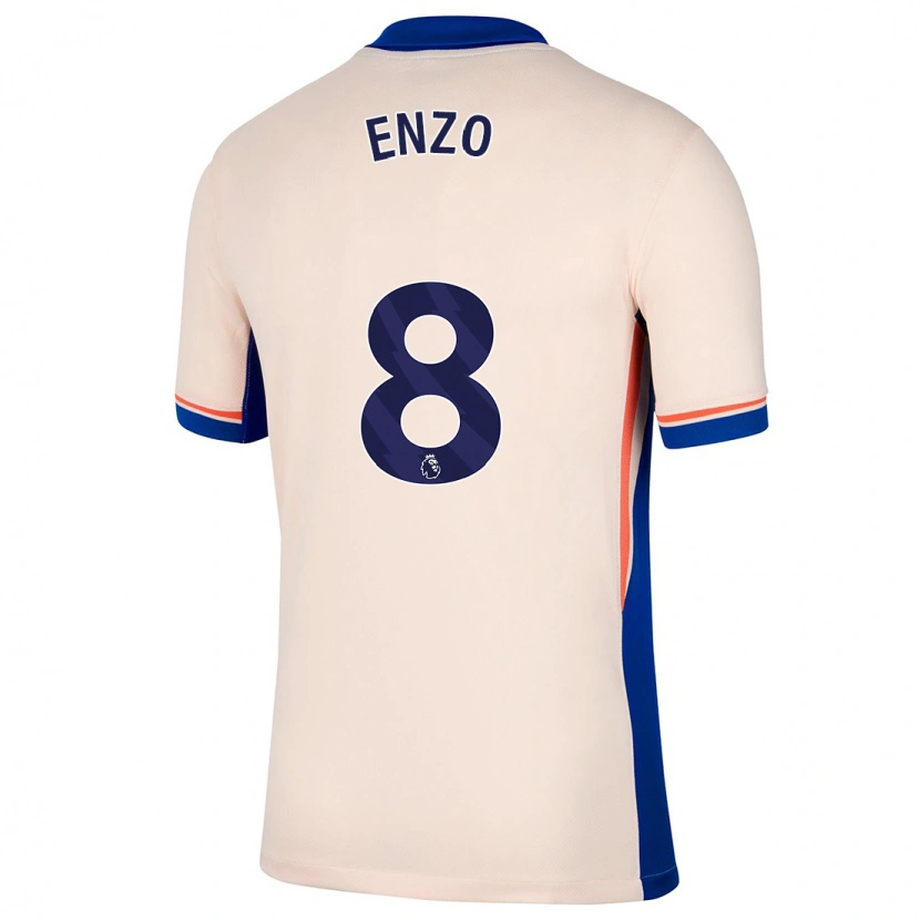 Danxen Barn Enzo Fernández #8 Lys Beige Bortetrøye Drakt Trøye 2024/25 Skjorter T-Skjorte