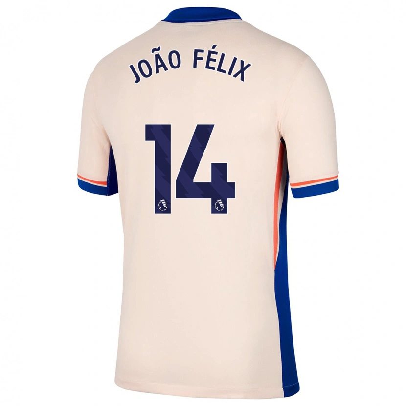 Danxen Barn João Félix #14 Lys Beige Bortetrøye Drakt Trøye 2024/25 Skjorter T-Skjorte
