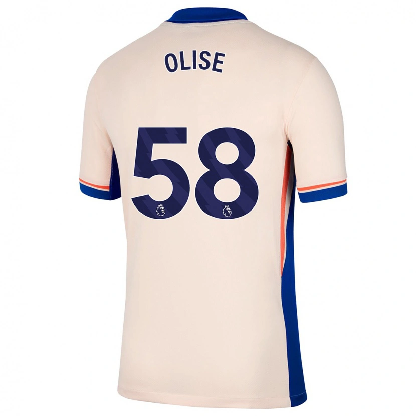 Danxen Barn Richard Olise #58 Lys Beige Bortetrøye Drakt Trøye 2024/25 Skjorter T-Skjorte