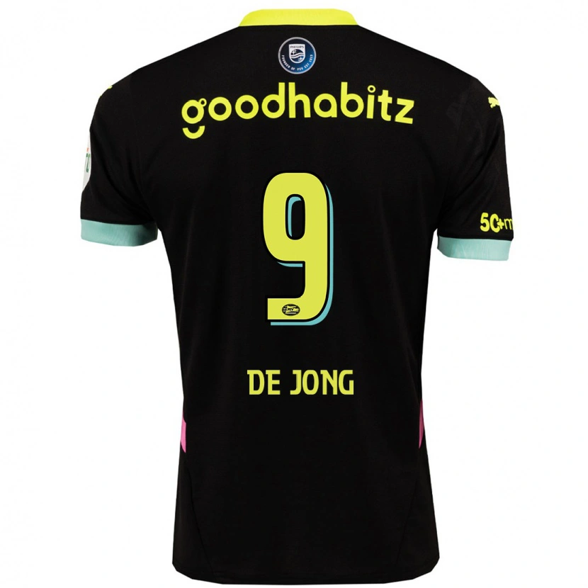 Danxen Barn Luuk De Jong #9 Svart Gul Bortetrøye Drakt Trøye 2024/25 Skjorter T-Skjorte