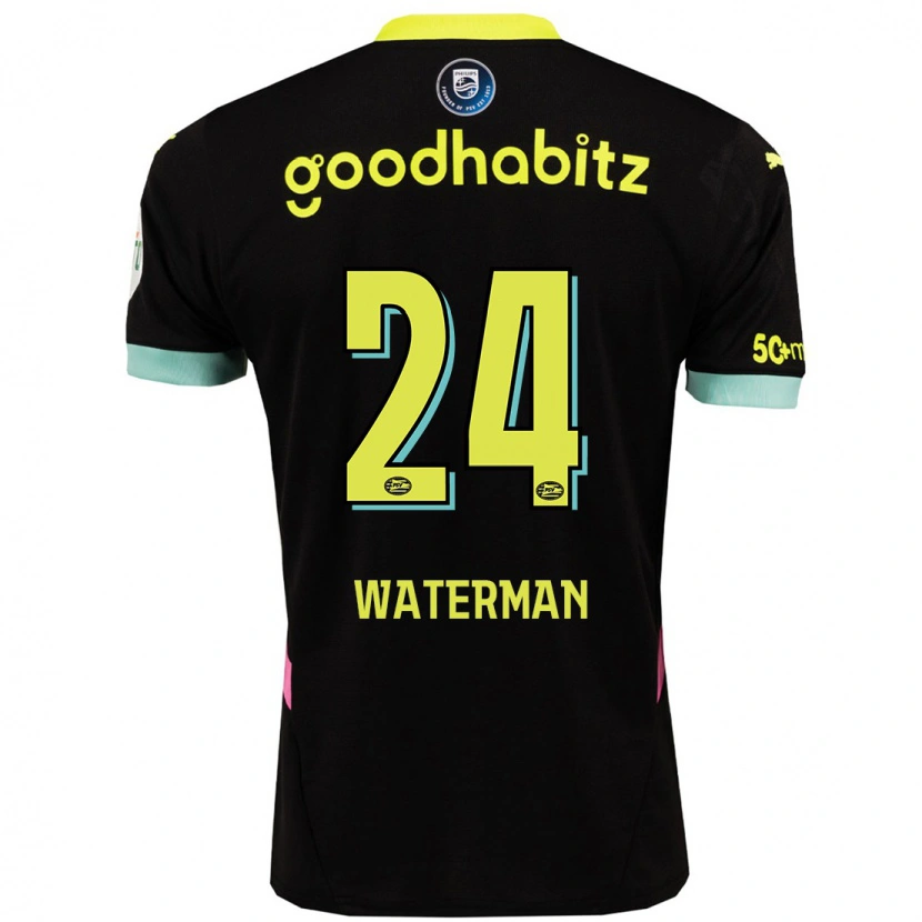 Danxen Barn Boy Waterman #24 Svart Gul Bortetrøye Drakt Trøye 2024/25 Skjorter T-Skjorte