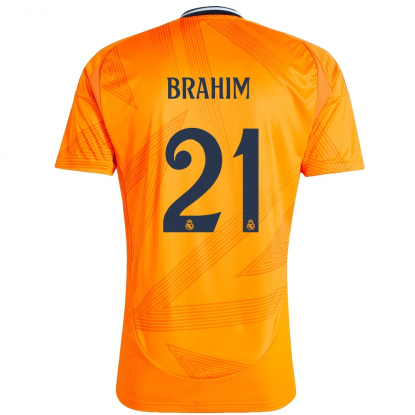 Danxen Barn Brahim Díaz #21 Oransje Bortetrøye Drakt Trøye 2024/25 Skjorter T-Skjorte