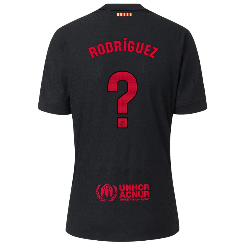 Danxen Barn Alfredo Rodríguez #0 Svart Rød Bortetrøye Drakt Trøye 2024/25 Skjorter T-Skjorte
