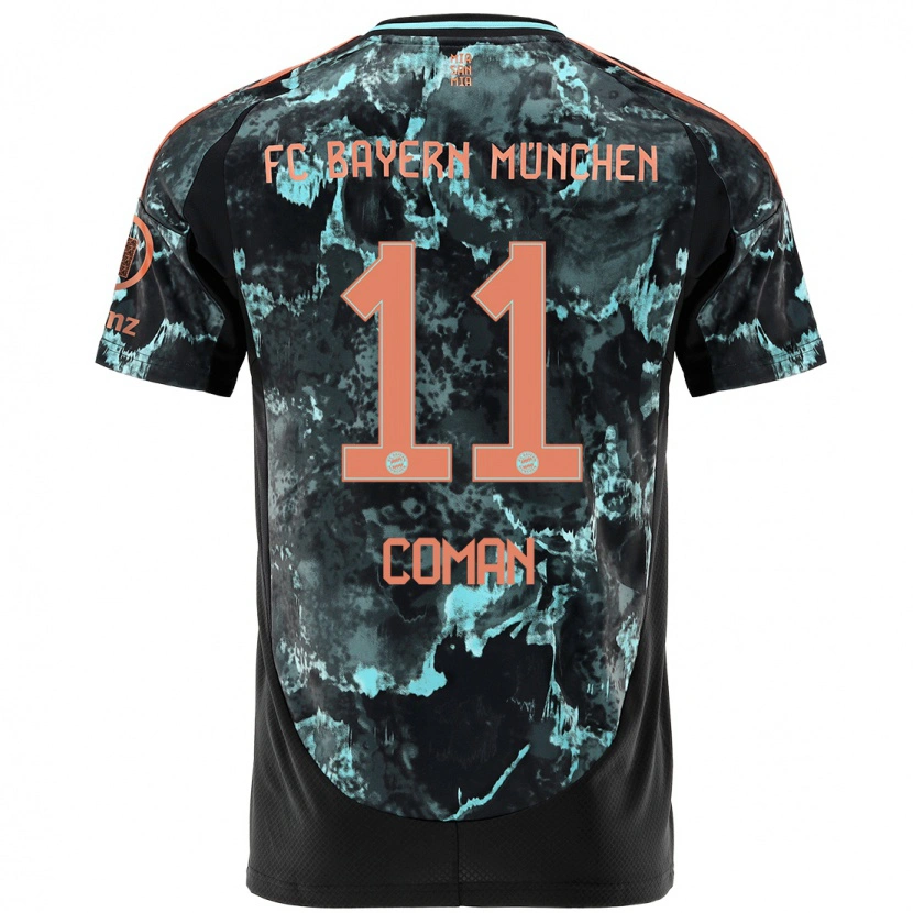 Danxen Barn Kingsley Coman #11 Svart Bortetrøye Drakt Trøye 2024/25 Skjorter T-Skjorte