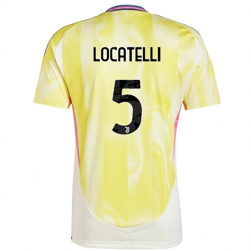 Danxen Barn Manuel Locatelli #5 Solgul Bortetrøye Drakt Trøye 2024/25 Skjorter T-Skjorte