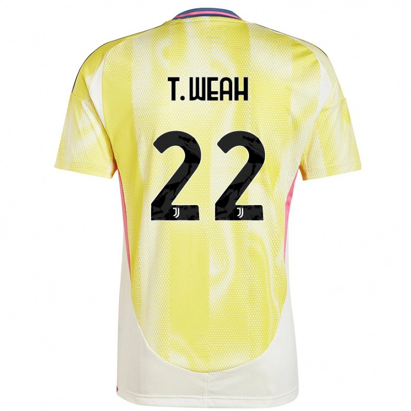 Danxen Barn Timothy Weah #22 Solgul Bortetrøye Drakt Trøye 2024/25 Skjorter T-Skjorte