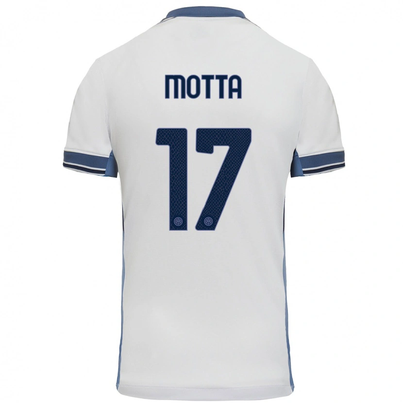 Danxen Barn Matteo Motta #17 Hvit Grå Bortetrøye Drakt Trøye 2024/25 Skjorter T-Skjorte