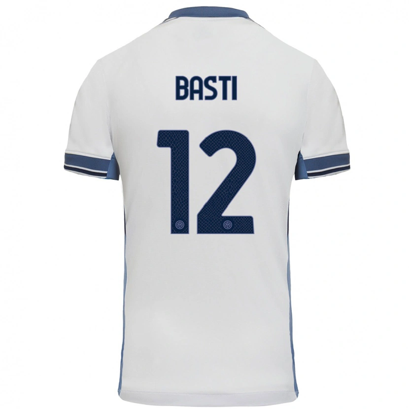 Danxen Barn Matteo Basti #12 Hvit Grå Bortetrøye Drakt Trøye 2024/25 Skjorter T-Skjorte