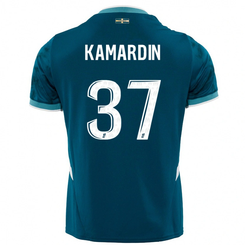 Danxen Barn Aaron Kamardin #37 Turkis Blå Bortetrøye Drakt Trøye 2024/25 Skjorter T-Skjorte