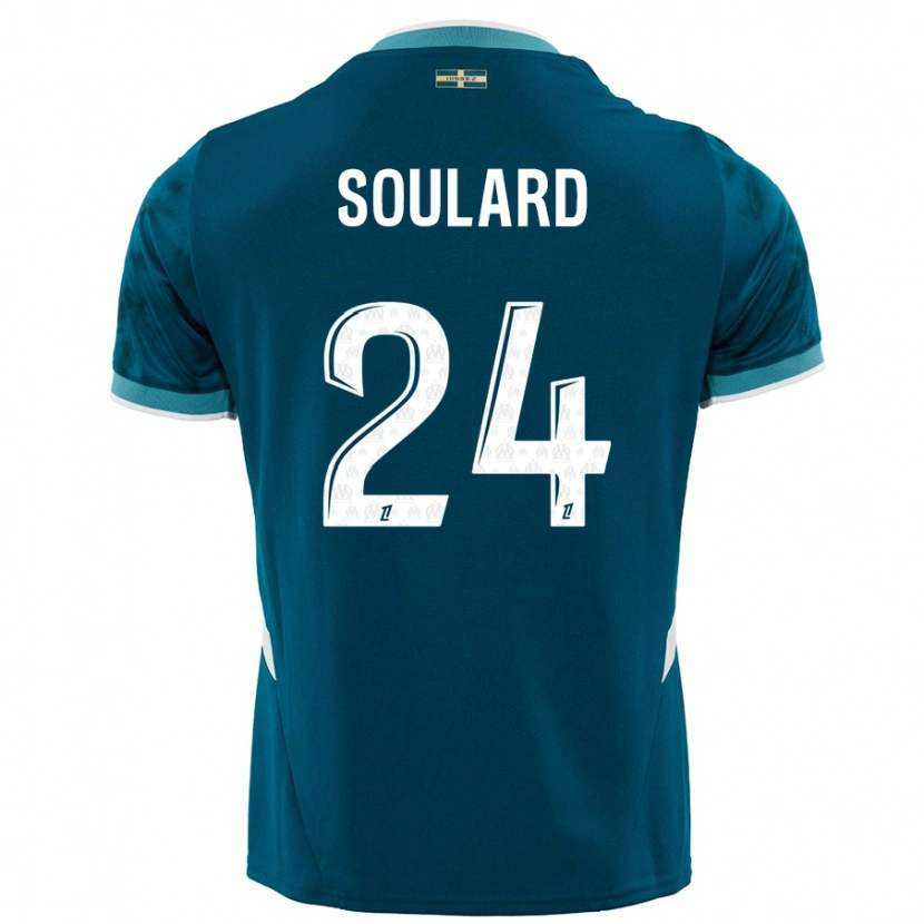 Danxen Barn Amandine Soulard #24 Turkis Blå Bortetrøye Drakt Trøye 2024/25 Skjorter T-Skjorte