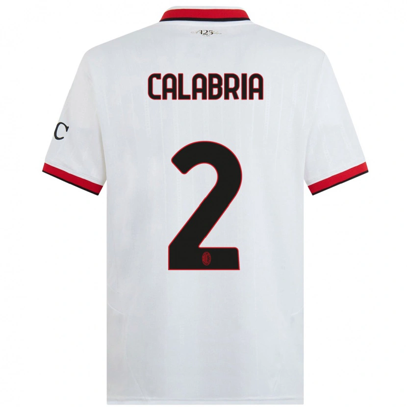 Danxen Barn Davide Calabria #2 Hvit Svart Rød Bortetrøye Drakt Trøye 2024/25 Skjorter T-Skjorte