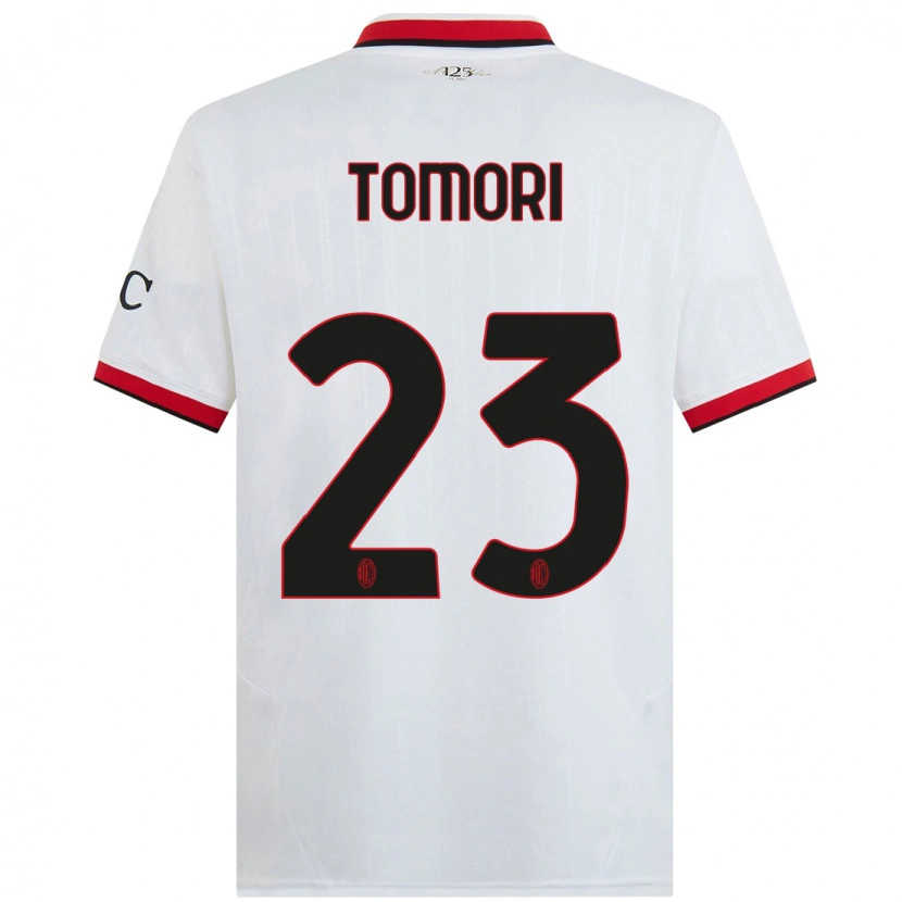 Danxen Barn Fikayo Tomori #23 Hvit Svart Rød Bortetrøye Drakt Trøye 2024/25 Skjorter T-Skjorte