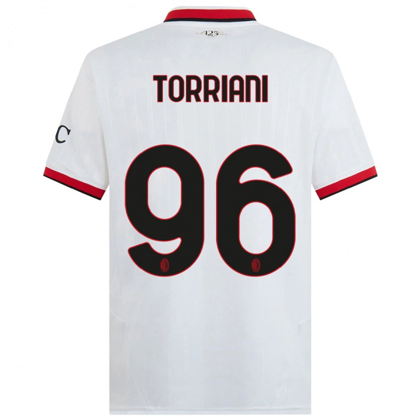 Danxen Barn Lorenzo Torriani #96 Hvit Svart Rød Bortetrøye Drakt Trøye 2024/25 Skjorter T-Skjorte