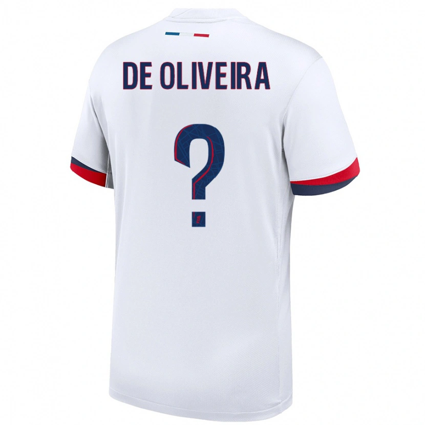 Danxen Barn Mathieu De Oliveira #0 Hvit Blå Rød Bortetrøye Drakt Trøye 2024/25 Skjorter T-Skjorte
