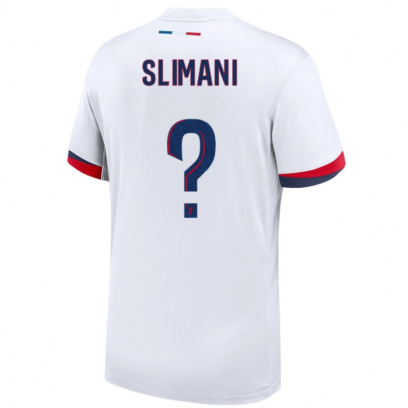 Danxen Barn Yacine Slimani #0 Hvit Blå Rød Bortetrøye Drakt Trøye 2024/25 Skjorter T-Skjorte
