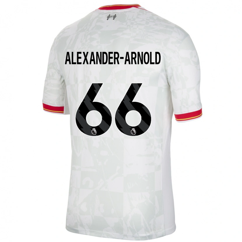 Danxen Barn Trent Alexander-Arnold #66 Hvit Rød Svart Tredje Sett Drakt Trøye 2024/25 Skjorter T-Skjorte