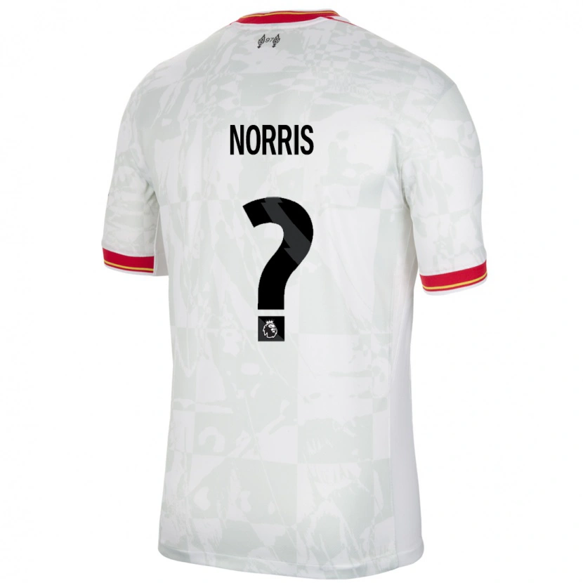 Danxen Barn James Norris #0 Hvit Rød Svart Tredje Sett Drakt Trøye 2024/25 Skjorter T-Skjorte