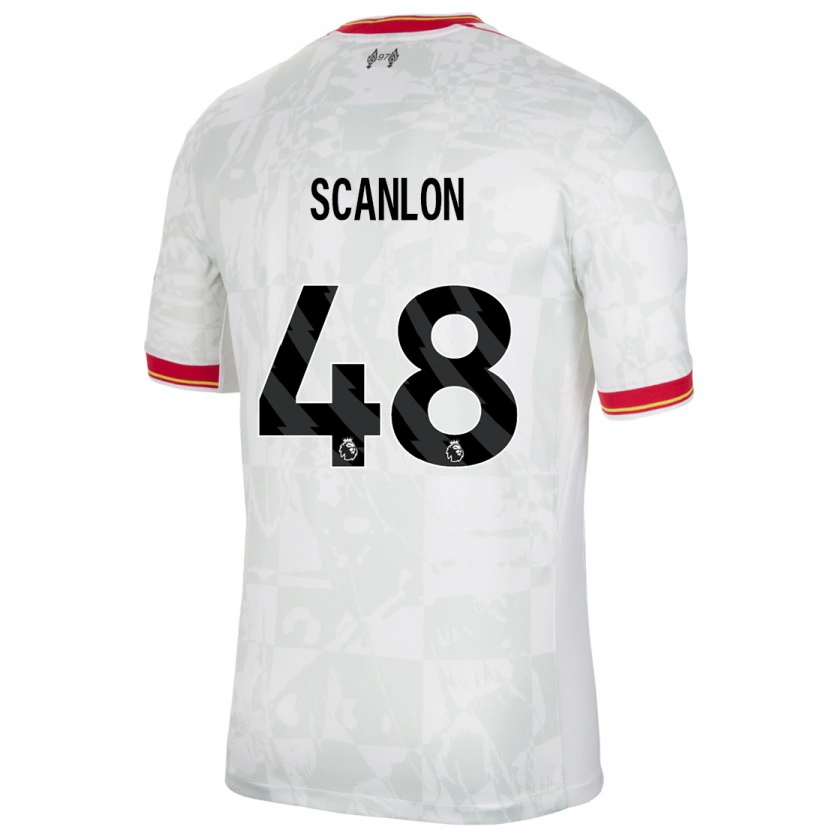 Danxen Barn Calum Scanlon #48 Hvit Rød Svart Tredje Sett Drakt Trøye 2024/25 Skjorter T-Skjorte