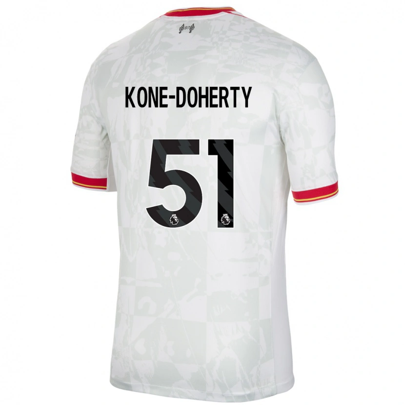 Danxen Barn Trent Kone-Doherty #51 Hvit Rød Svart Tredje Sett Drakt Trøye 2024/25 Skjorter T-Skjorte