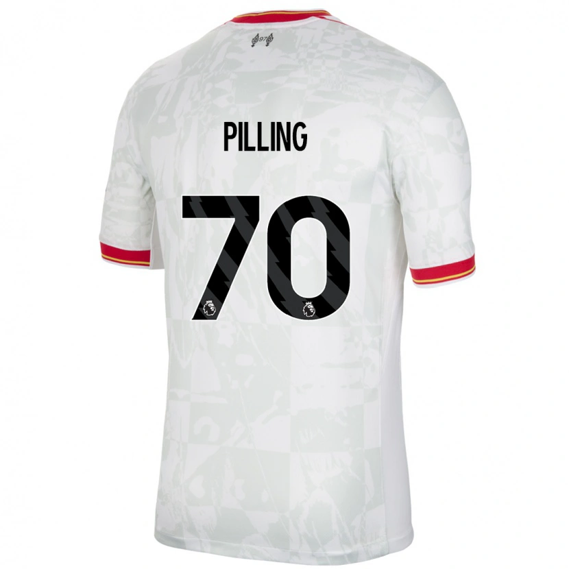 Danxen Barn Tommy Pilling #70 Hvit Rød Svart Tredje Sett Drakt Trøye 2024/25 Skjorter T-Skjorte