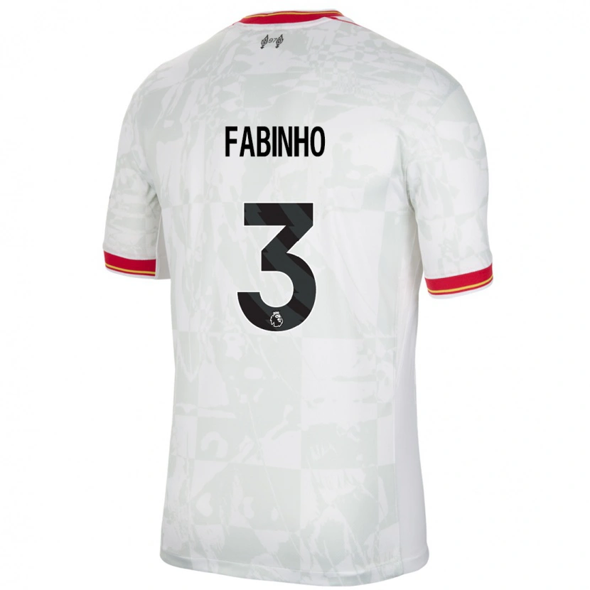 Danxen Barn Fabinho #3 Hvit Rød Svart Tredje Sett Drakt Trøye 2024/25 Skjorter T-Skjorte