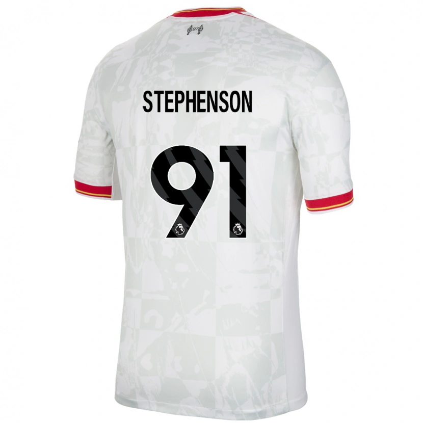 Danxen Barn Luca Stephenson #91 Hvit Rød Svart Tredje Sett Drakt Trøye 2024/25 Skjorter T-Skjorte