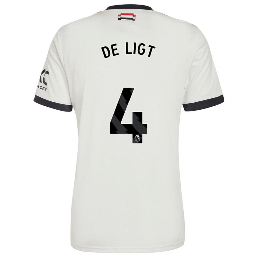Danxen Barn Matthijs De Ligt #4 Off White Tredje Sett Drakt Trøye 2024/25 Skjorter T-Skjorte
