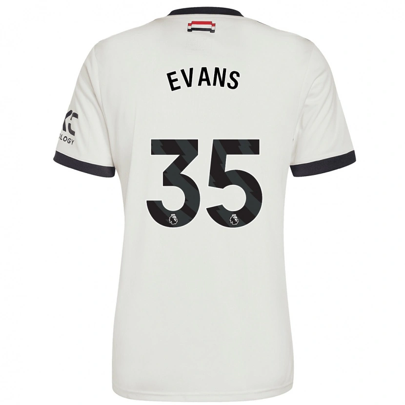 Danxen Barn Jonny Evans #35 Off White Tredje Sett Drakt Trøye 2024/25 Skjorter T-Skjorte