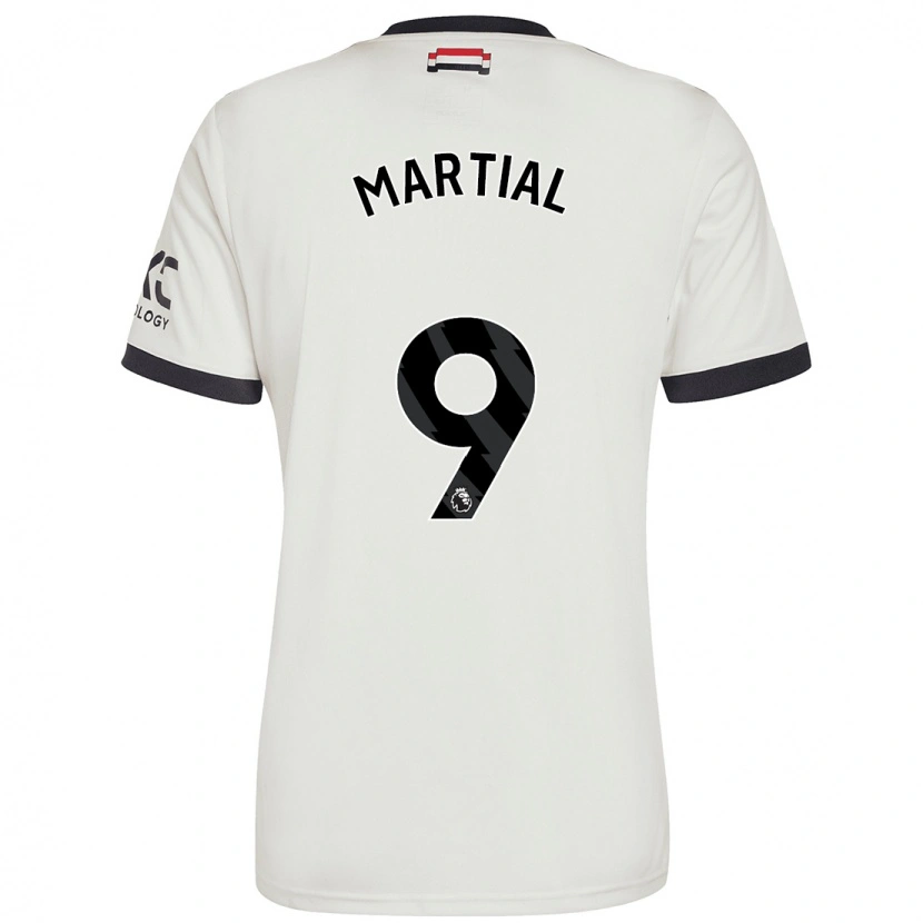 Danxen Barn Anthony Martial #9 Off White Tredje Sett Drakt Trøye 2024/25 Skjorter T-Skjorte