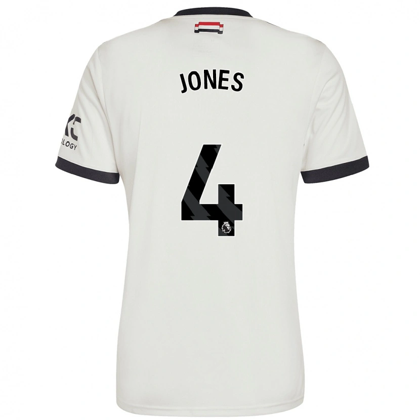 Danxen Barn Phil Jones #4 Off White Tredje Sett Drakt Trøye 2024/25 Skjorter T-Skjorte
