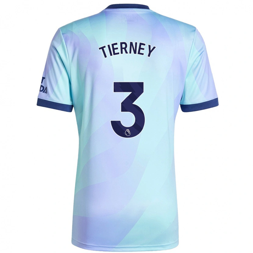 Danxen Barn Kieran Tierney #3 Aqua Tredje Sett Drakt Trøye 2024/25 Skjorter T-Skjorte