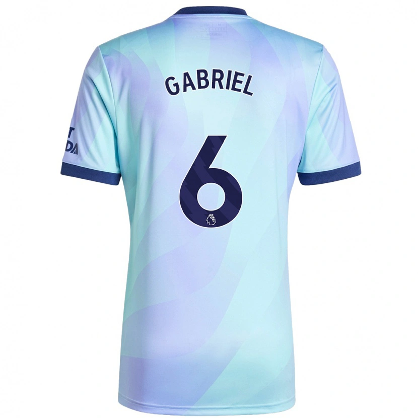 Danxen Barn Gabriel Magalhães #6 Aqua Tredje Sett Drakt Trøye 2024/25 Skjorter T-Skjorte