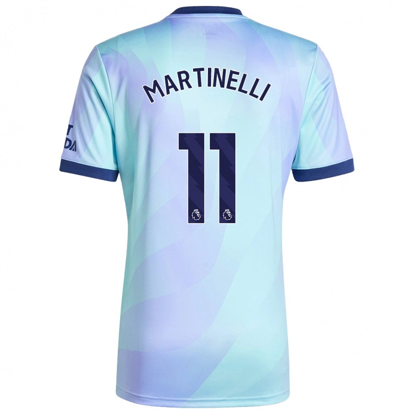 Danxen Barn Gabriel Martinelli #11 Aqua Tredje Sett Drakt Trøye 2024/25 Skjorter T-Skjorte