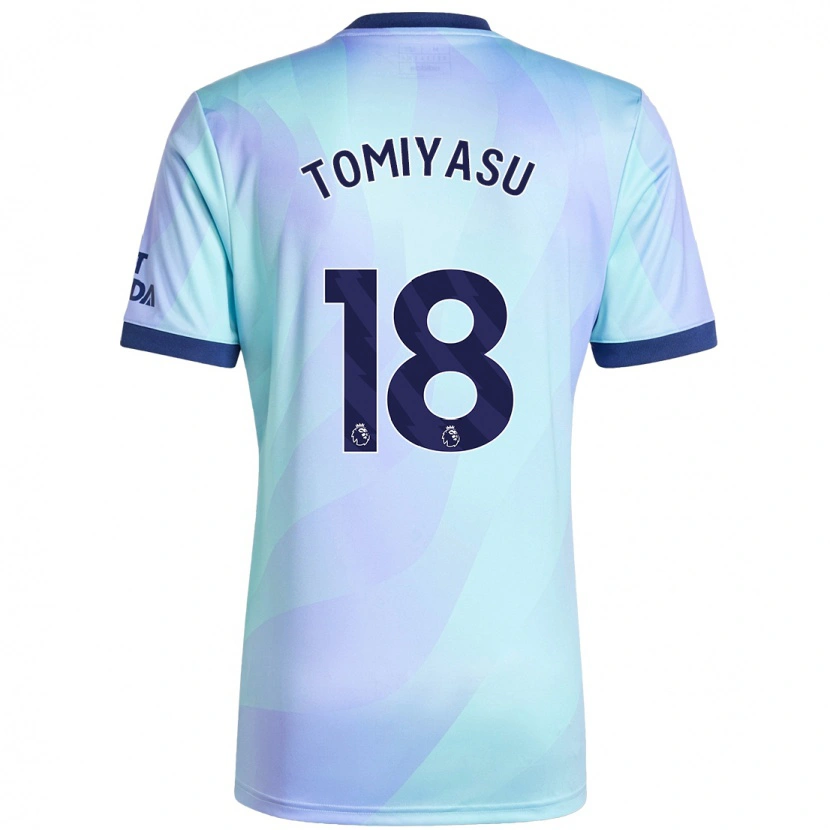 Danxen Barn Takehiro Tomiyasu #18 Aqua Tredje Sett Drakt Trøye 2024/25 Skjorter T-Skjorte