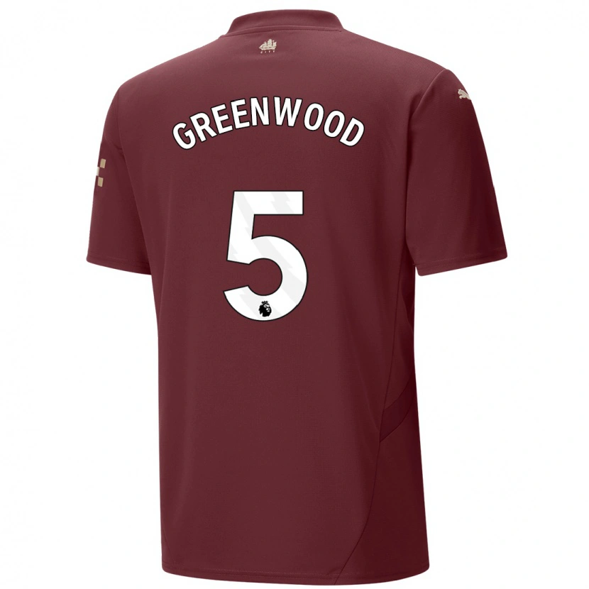 Danxen Barn Alex Greenwood #5 Rødbrun Tredje Sett Drakt Trøye 2024/25 Skjorter T-Skjorte