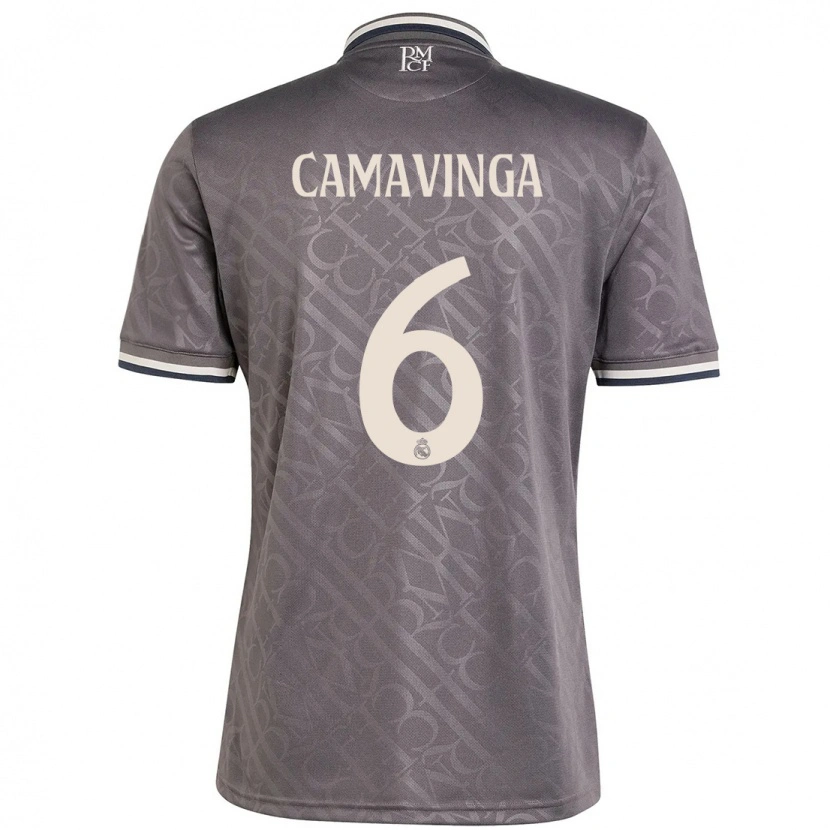 Danxen Barn Eduardo Camavinga #6 Kull Tredje Sett Drakt Trøye 2024/25 Skjorter T-Skjorte